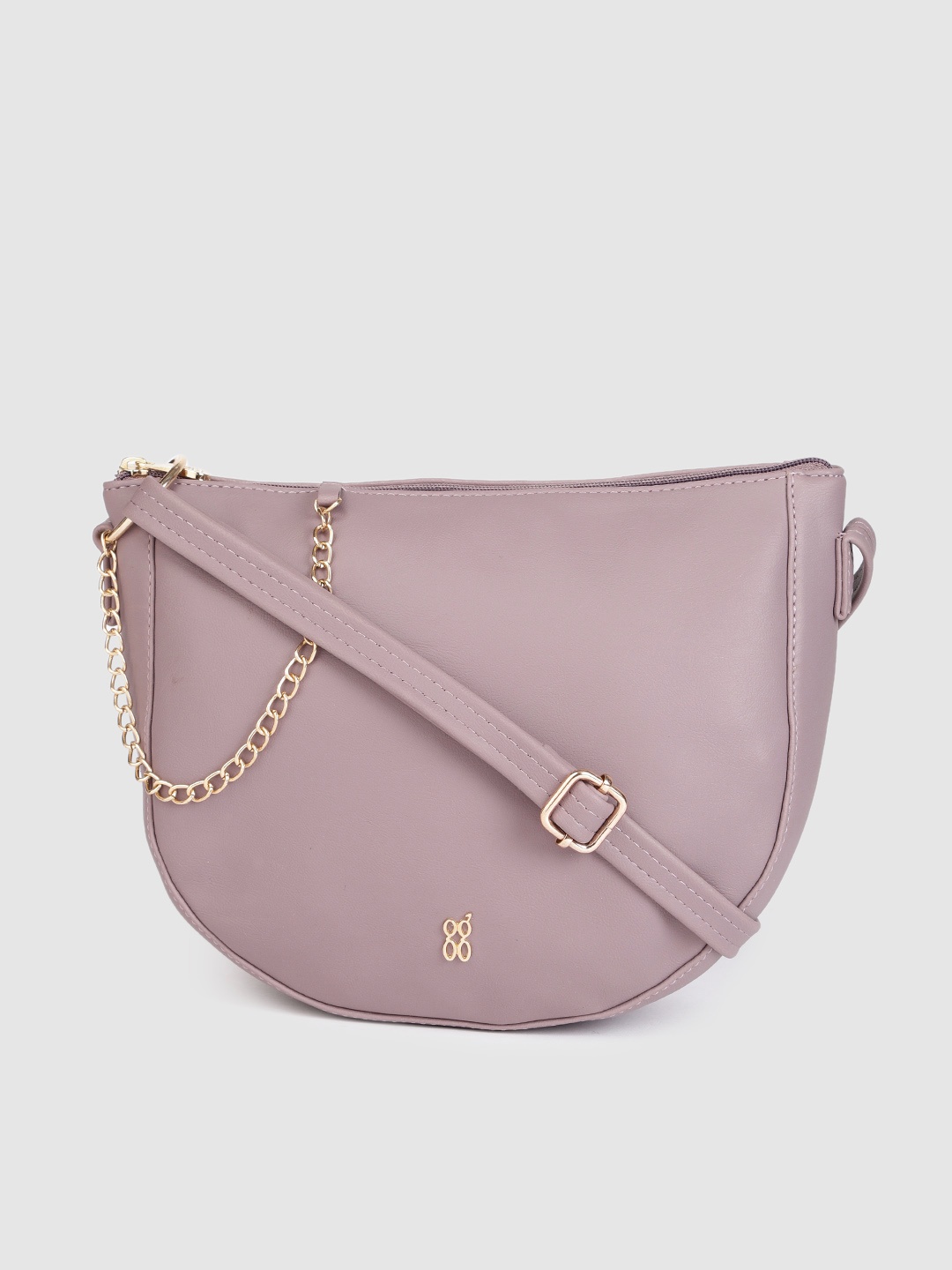 

Baggit Lavender Solid Synthetic Small Half Moon Sling Bag