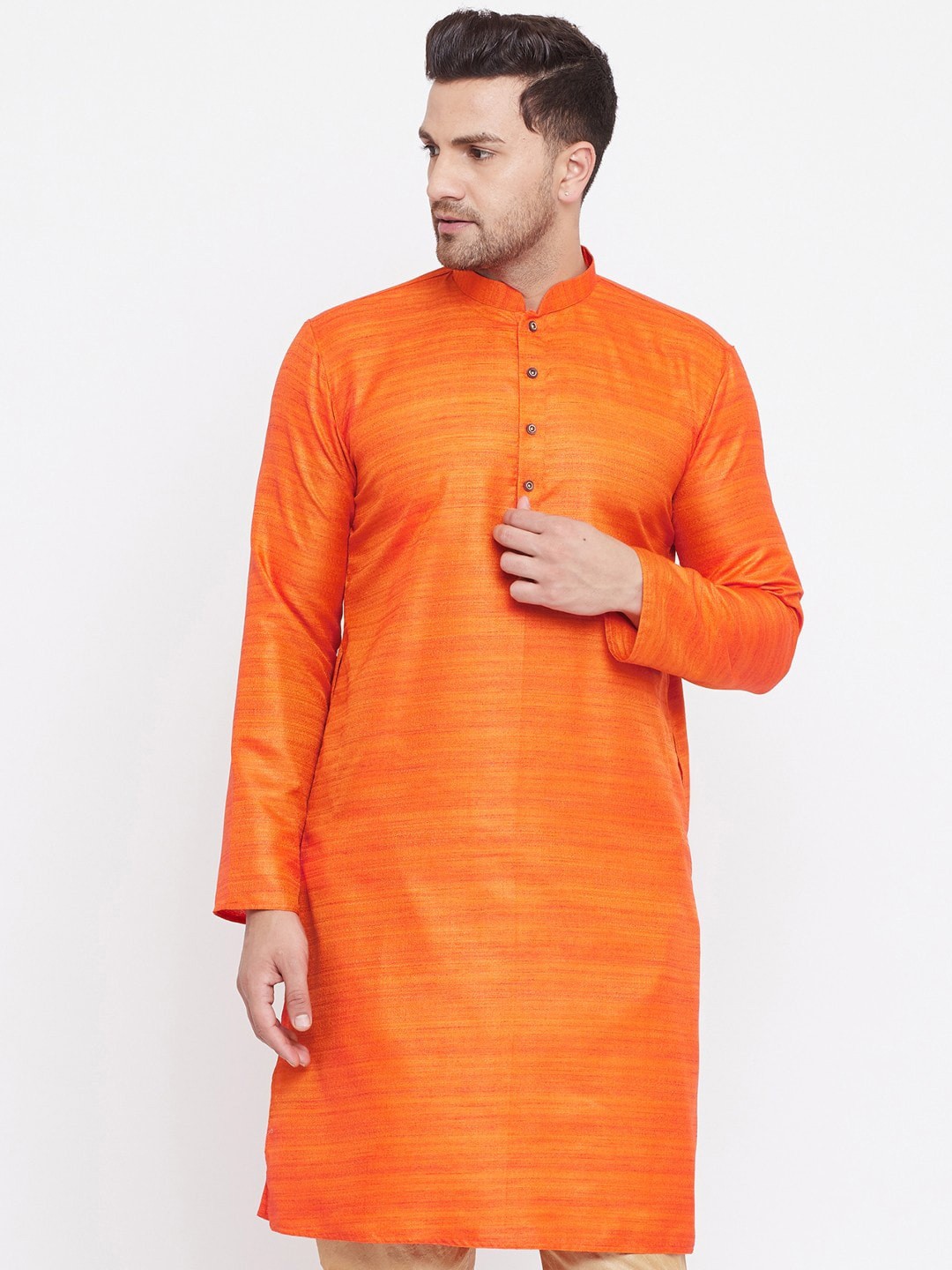 

VASTRAMAY Men Orange Kurta