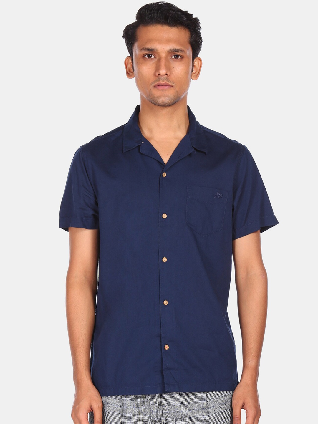 

Aeropostale Men Blue Opaque Casual Shirt