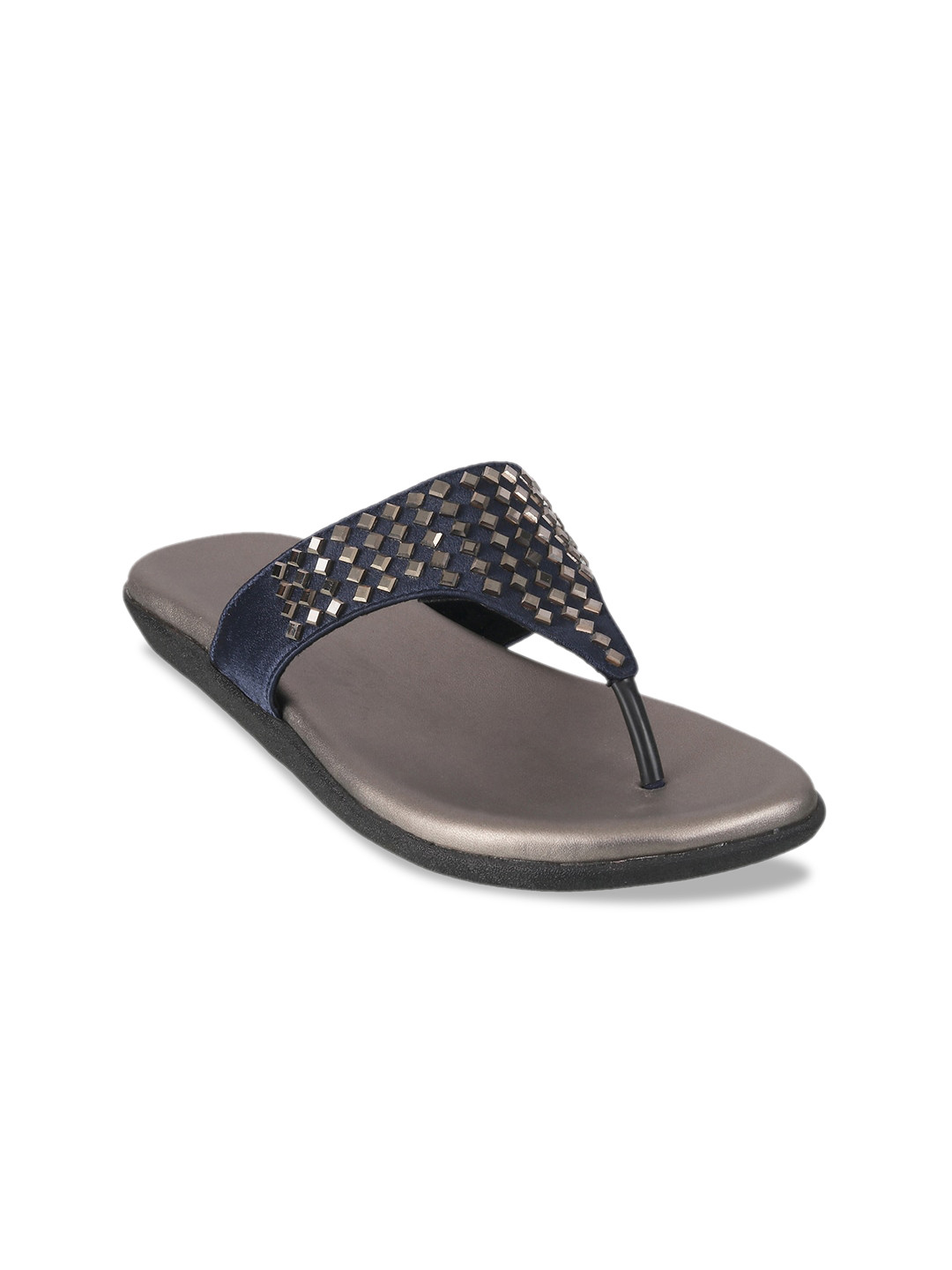 

WALKWAY by Metro Women Blue Embellished Open Toe Flats