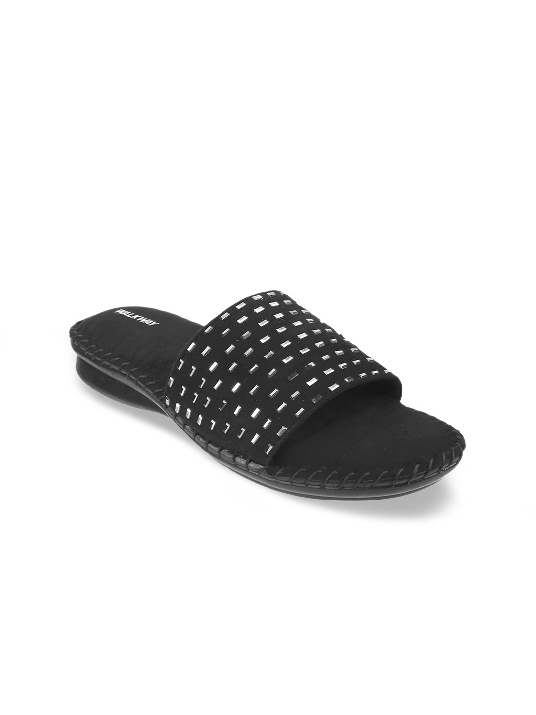 

WALKWAY by Metro Women Black Embellished Mules Flats