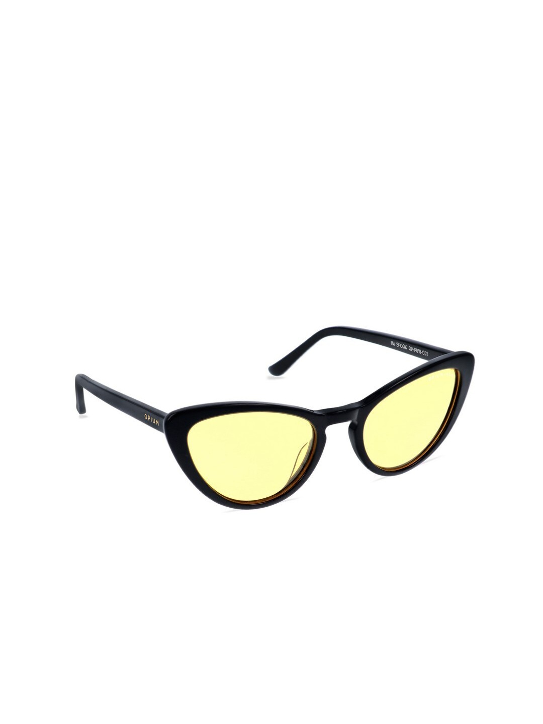 

OPIUM Women Yellow Lens & Black Cateye Sunglasses with UV Protected Lens