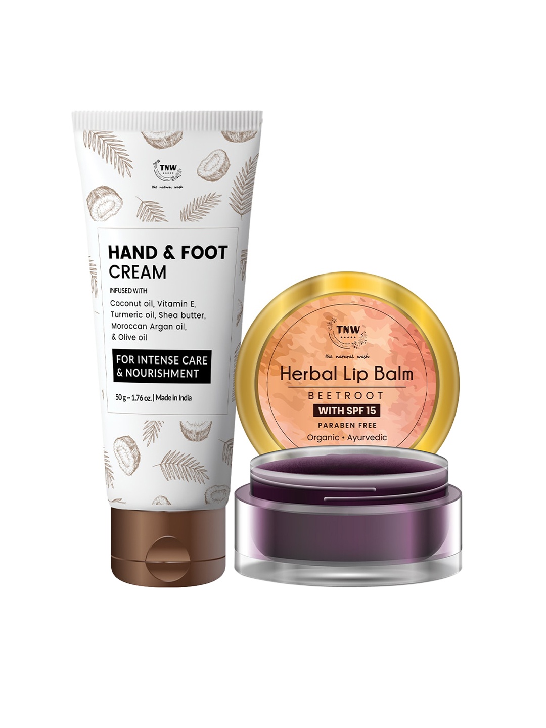 

TNW the natural wash Hand & Foot Cream With Beetroot Lip Balm, White