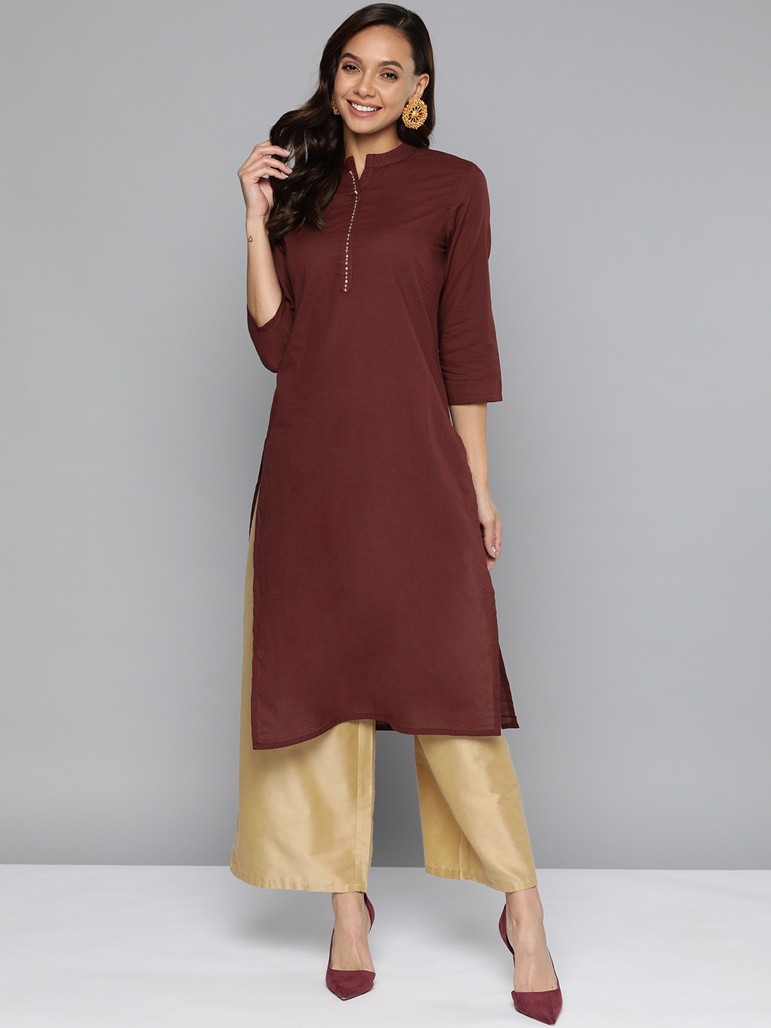 

HERE&NOW Women Maroon Kurta