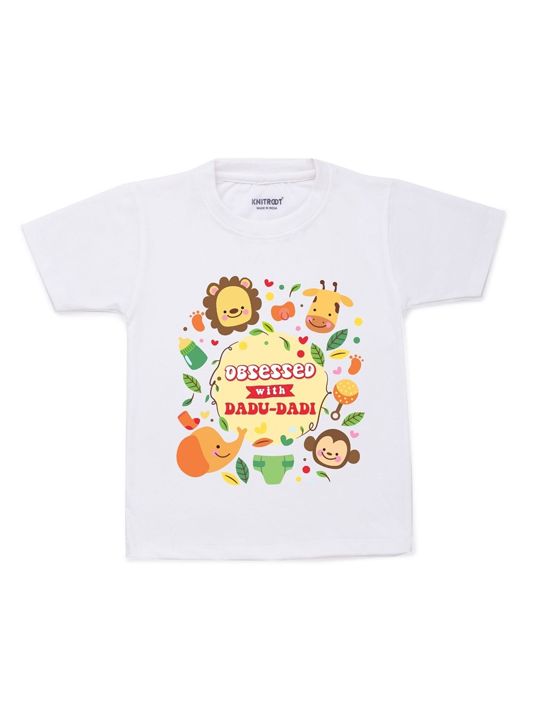 

KNITROOT Unisex Kids White Printed T-shirt