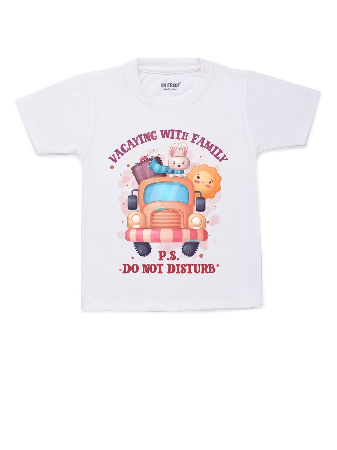 

KNITROOT Unisex Kids White & Red Printed T-shirt
