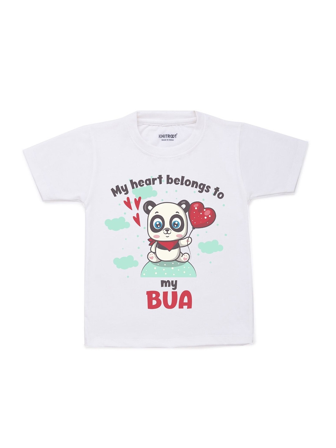 

KNITROOT Kids White Printed Cotton T-shirt