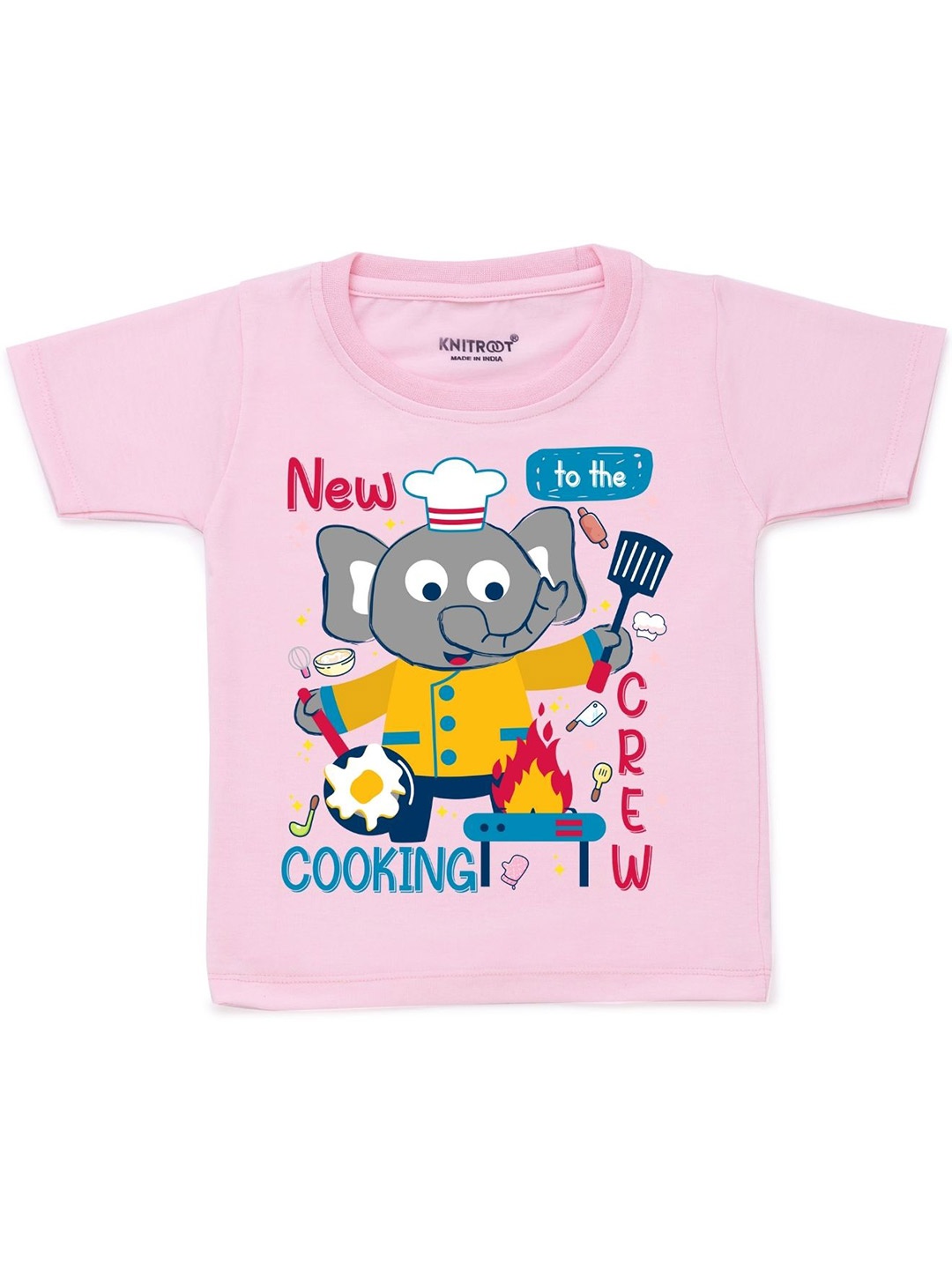 

KNITROOT Unisex Kids Pink Printed T-shirt