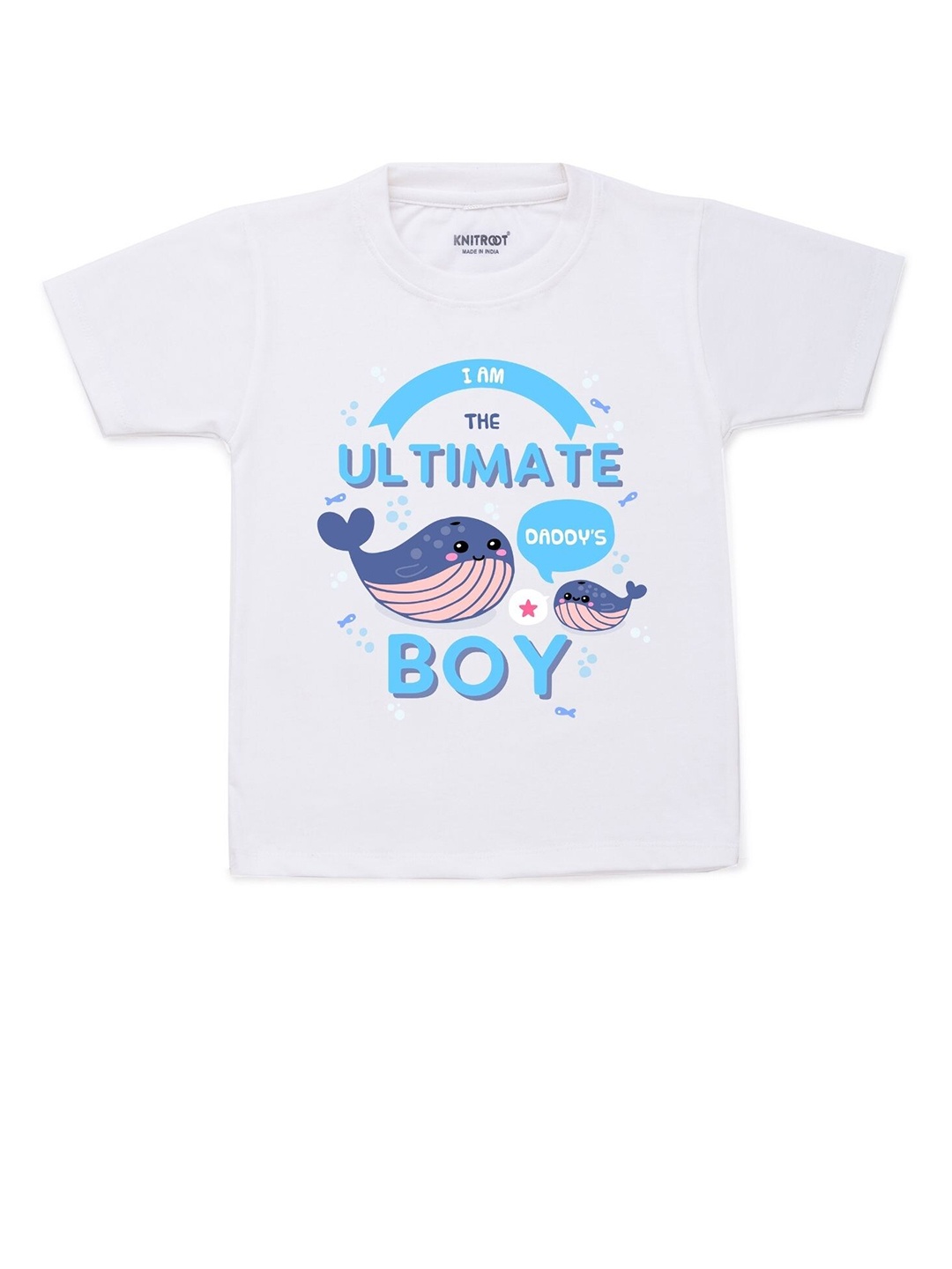 

KNITROOT Unisex Kids White Printed T-shirt
