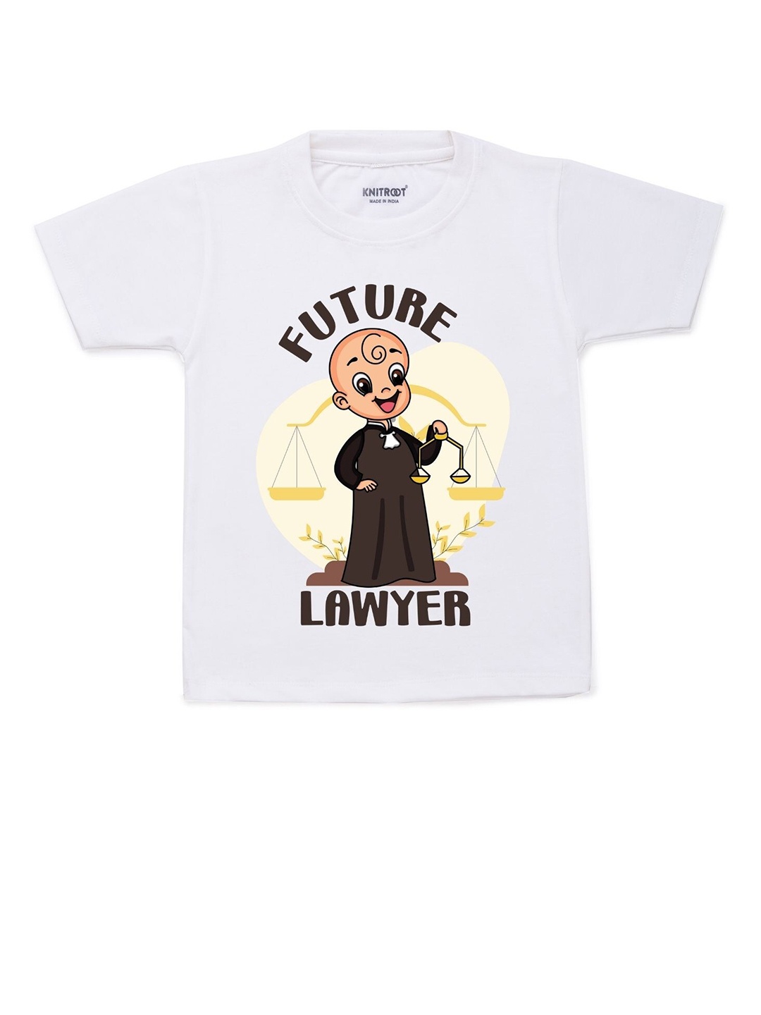 

KNITROOT Unisex Kids White Printed T-shirt