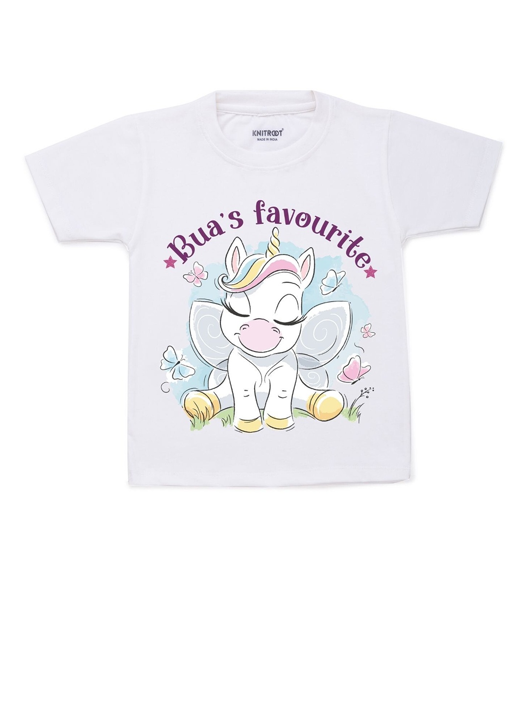 

KNITROOT Unisex Kids White T-shirt