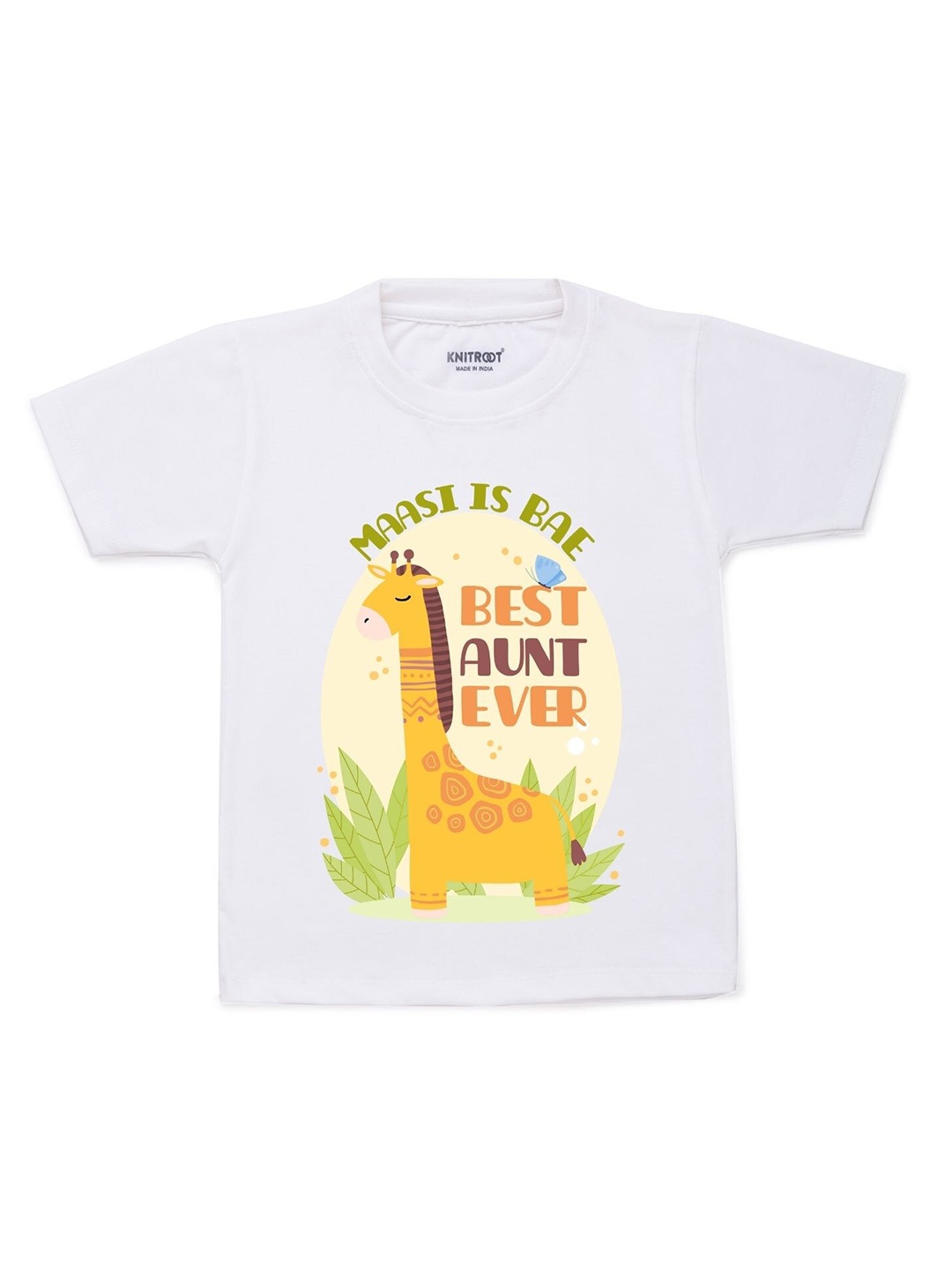 

KNITROOT Unisex Kids White Graphic Printed T-shirt