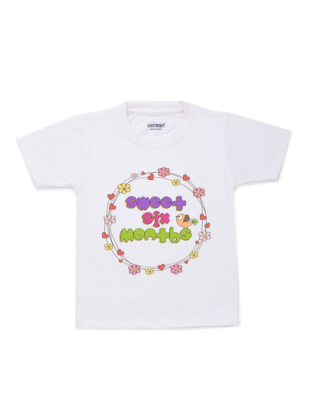 

KNITROOT Unisex Kids White Typography Printed T-shirt