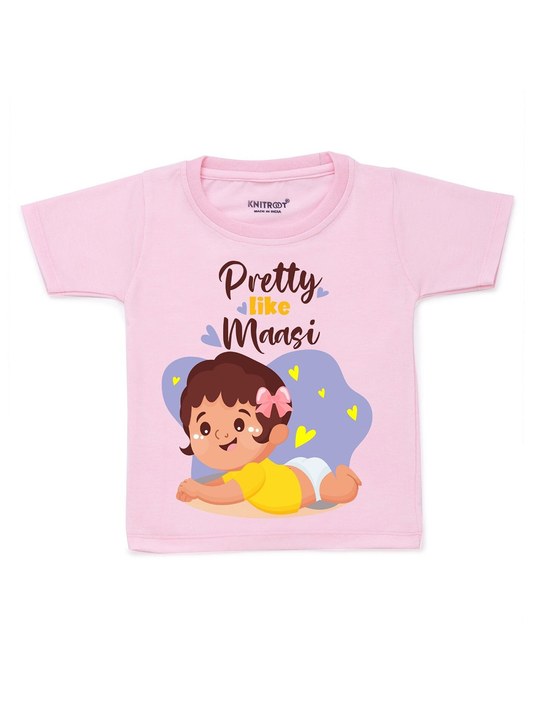 

KNITROOT Unisex Kids Pink Printed T-shirt