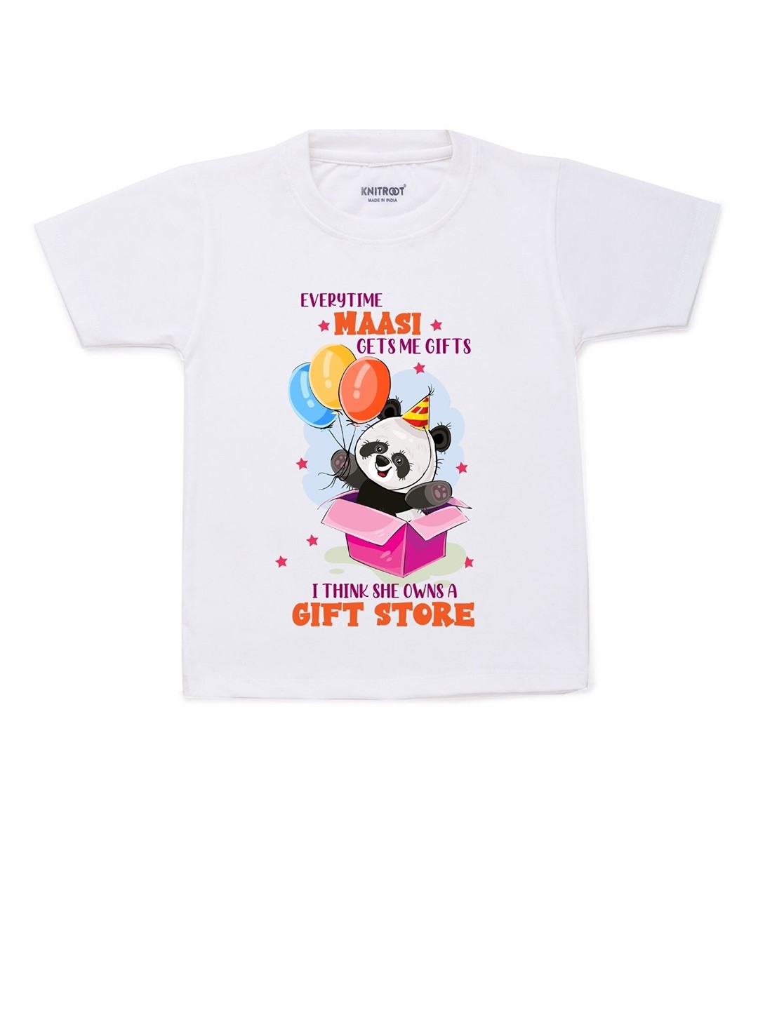 

KNITROOT Unisex Kids White Printed T-shirt