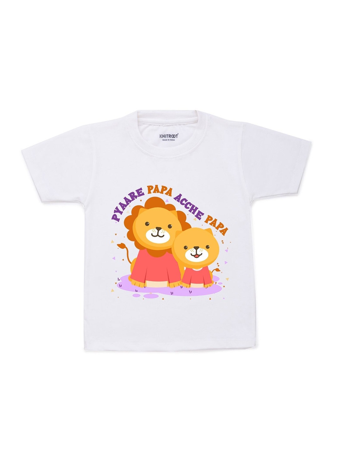 

KNITROOT Kids White Pyaare Papa Printed T-shirt