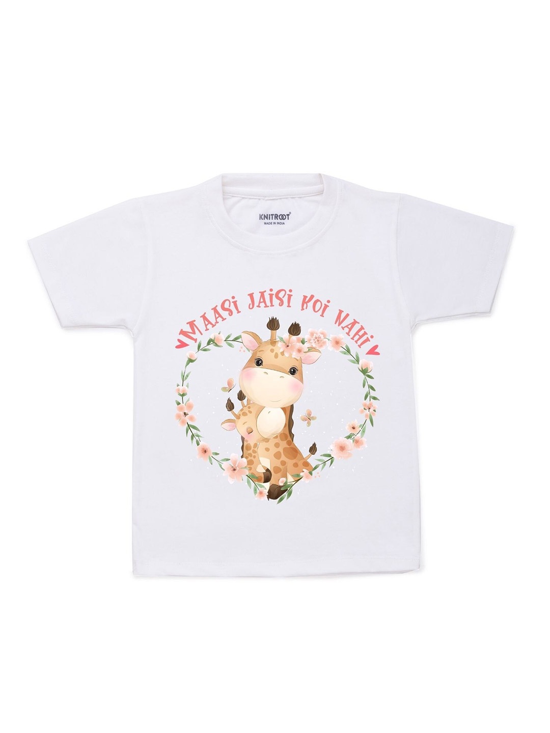 

KNITROOT Kids White Printed Cotton T-shirt
