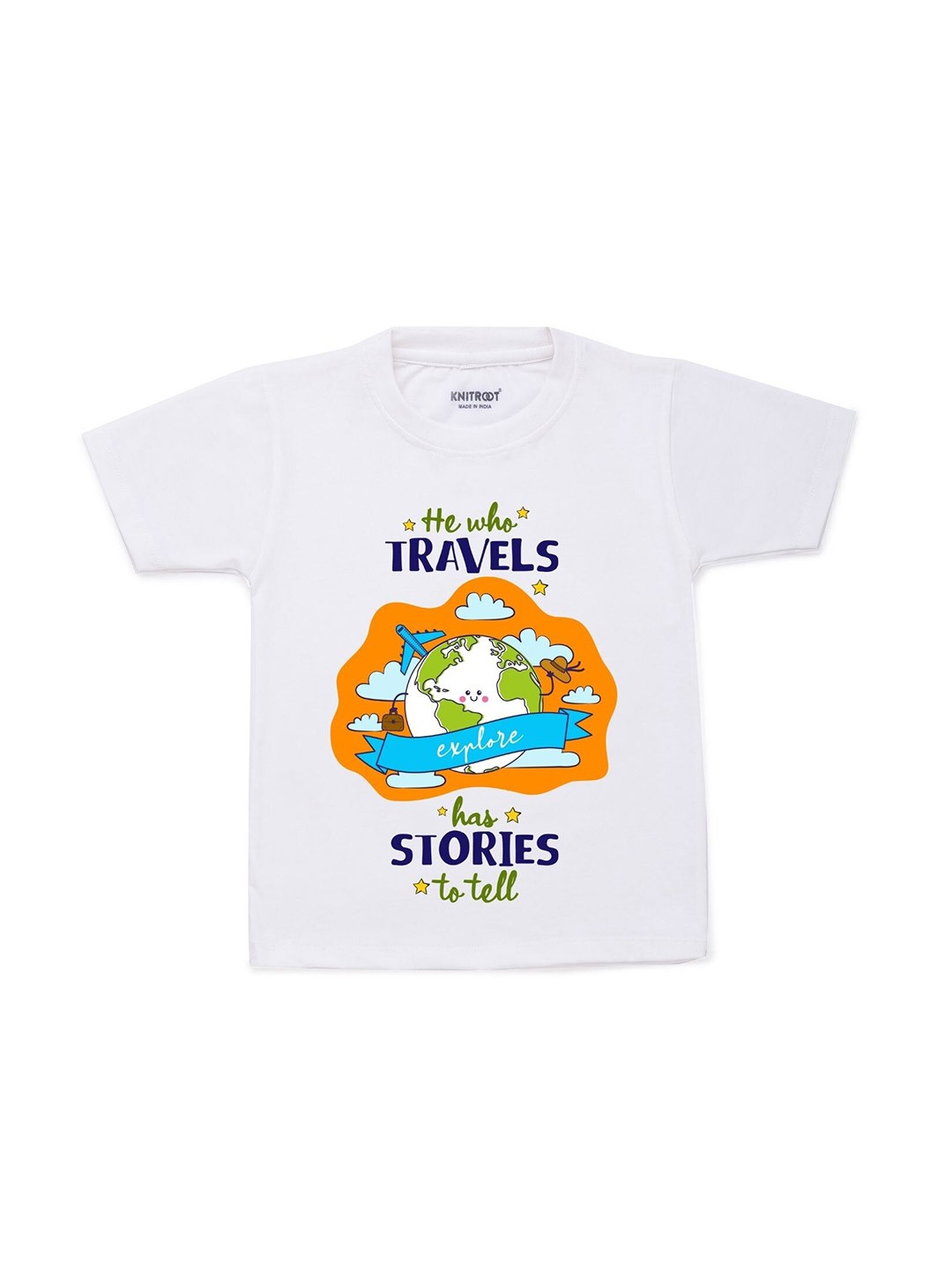 

KNITROOT Unisex Kids White T-shirt