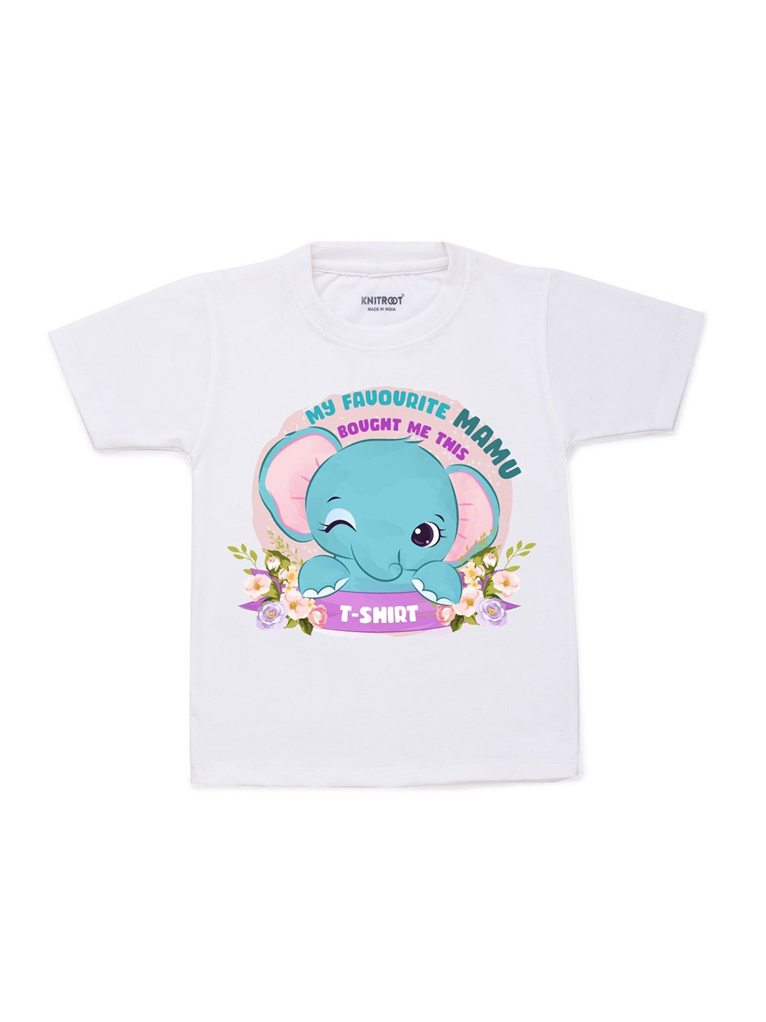 

KNITROOT Unisex Kids White Printed T-shirt