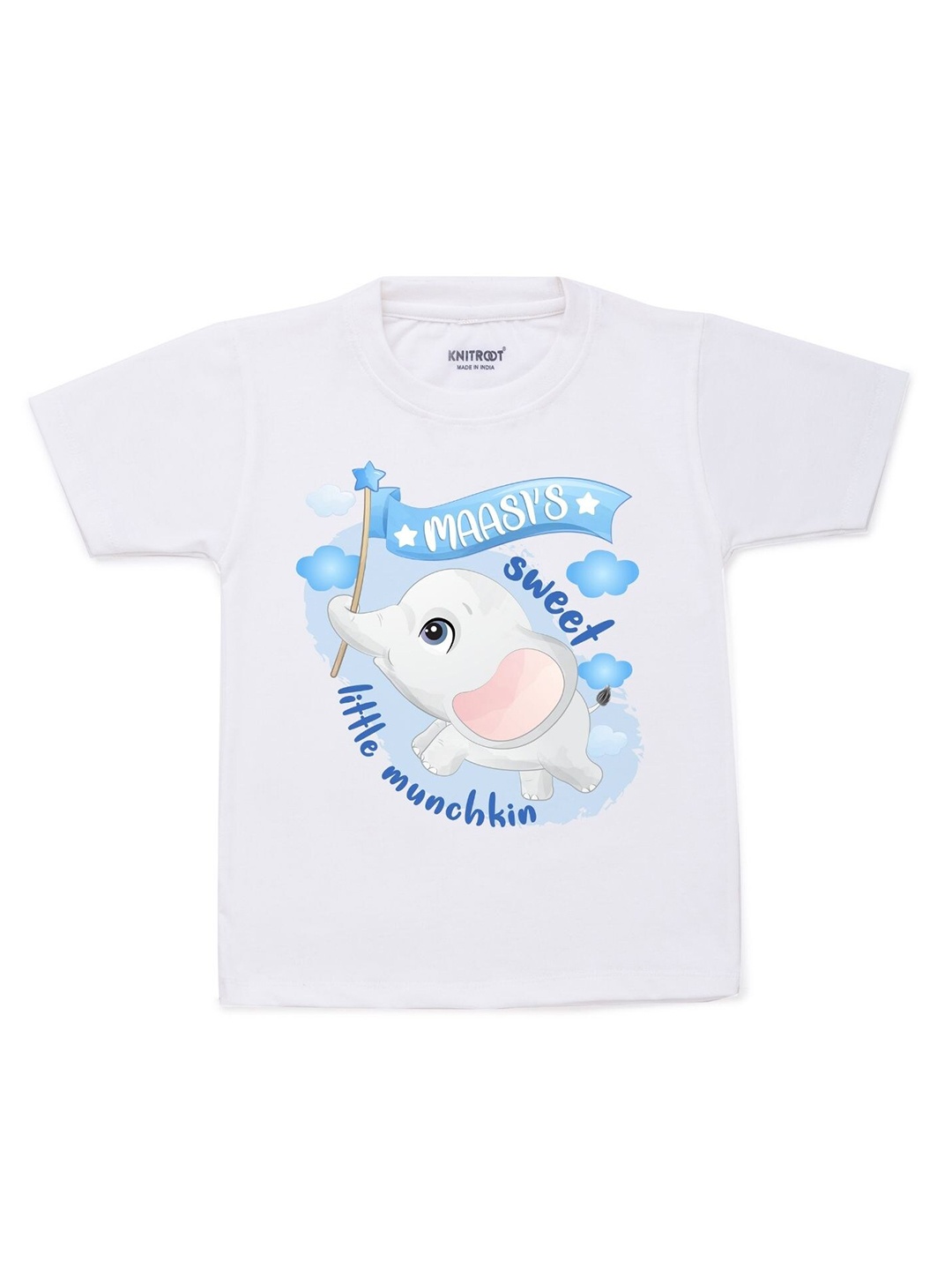 

KNITROOT Unisex Kids White Printed T-shirt