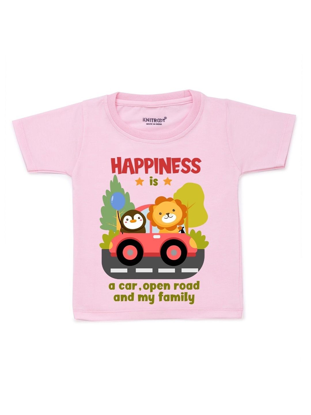 

KNITROOT Unisex Kids Pink & Orange Printed T-shirt