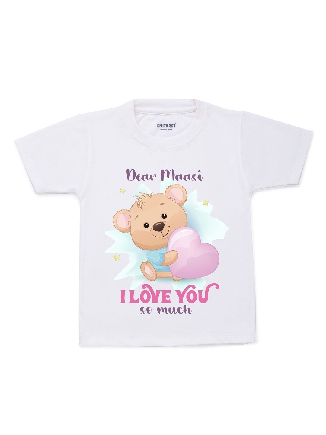 

KNITROOT Unisex Kids White Printed T-shirt