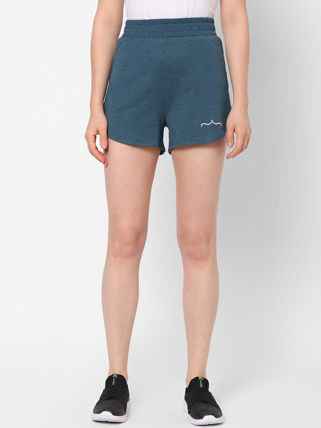 

Mystere Paris Women Teal Blue Cotton Sports Shorts
