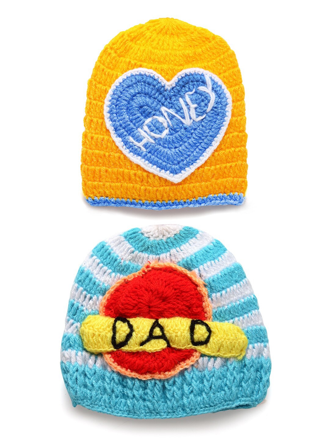 

CHUTPUT Kids Pack Of 2 Crochet Beanie, Yellow