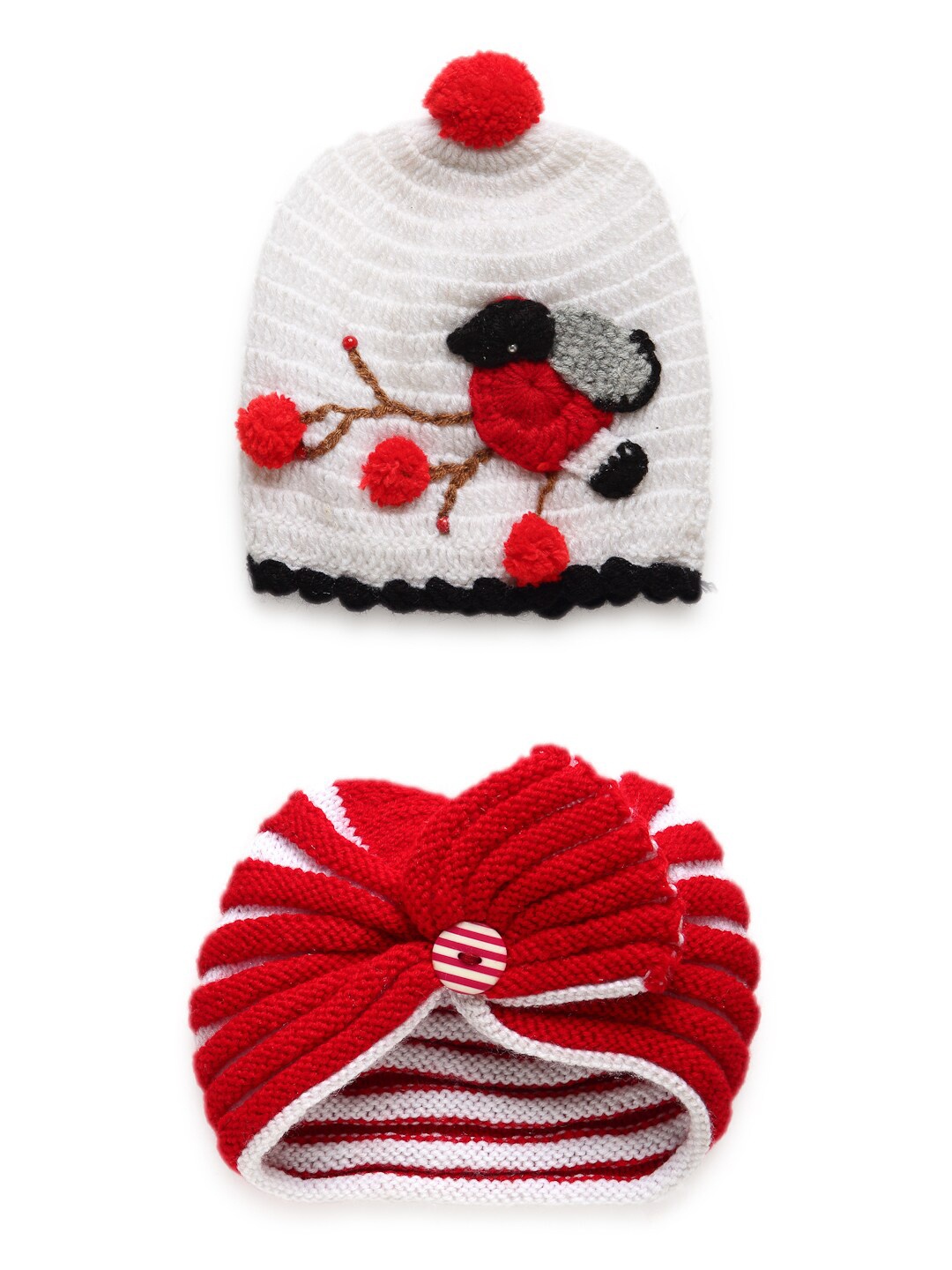 

CHUTPUT Kids Pack Of 2 Crochet Beanie, White