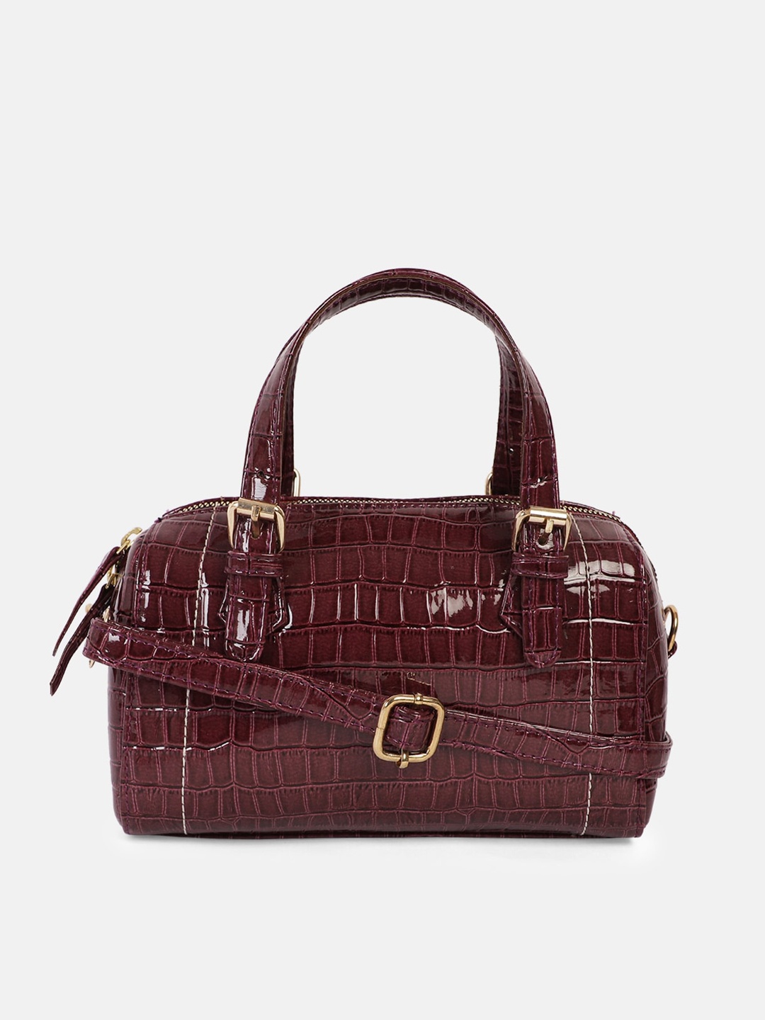 

Bagsy Malone Burgundy Textured PU Structured Satchel