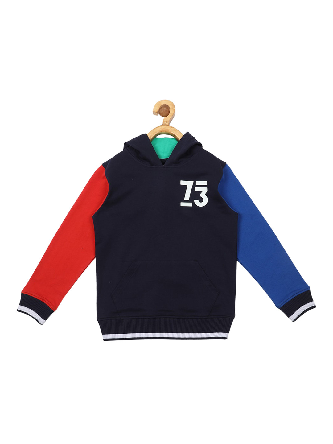 

Pepe Jeans Boys Navy Blue Colourblocked Hooded Sweatshirt