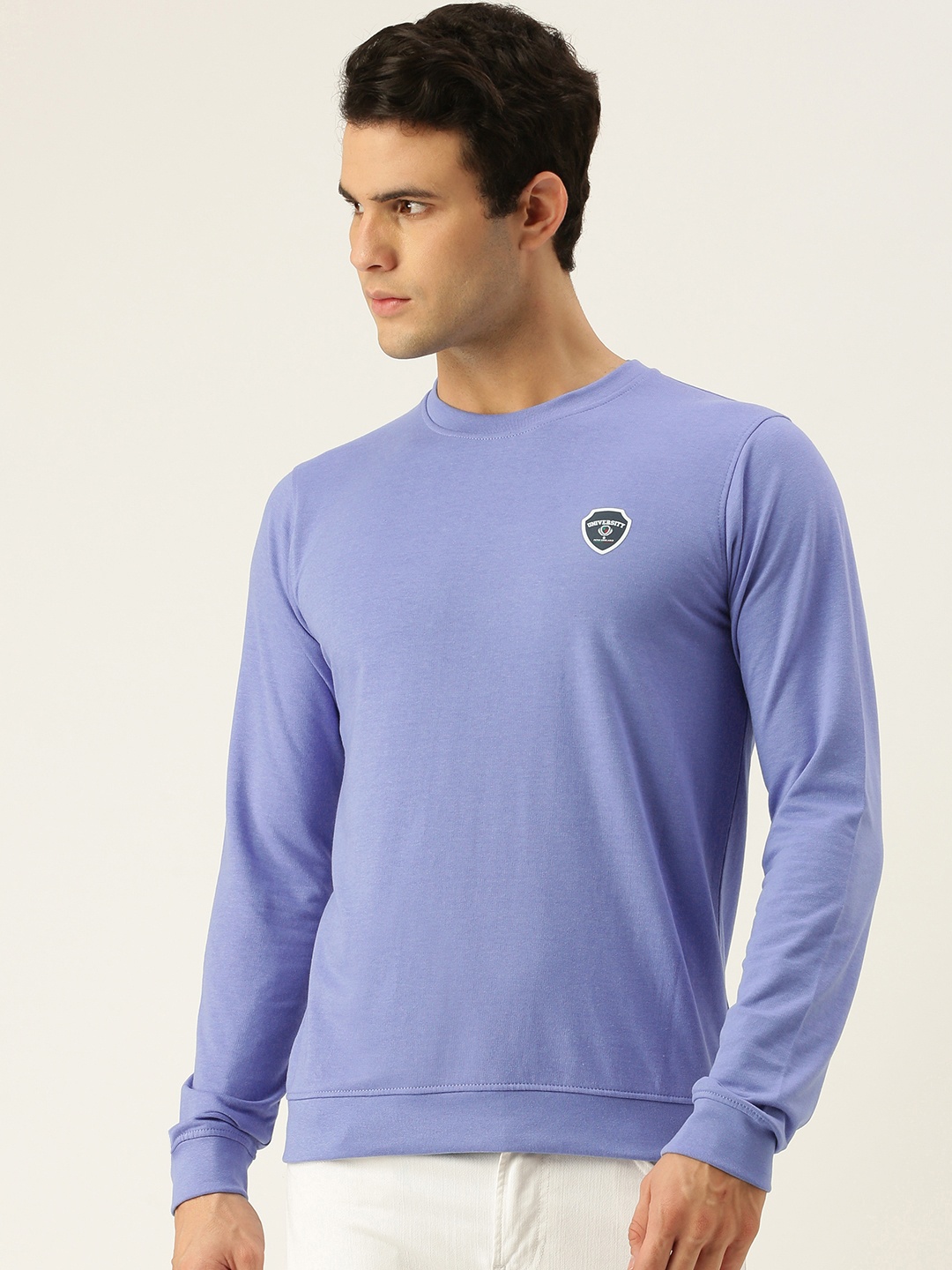 

PETER ENGLAND UNIVERSITY Men Blue Applique Sweatshirt