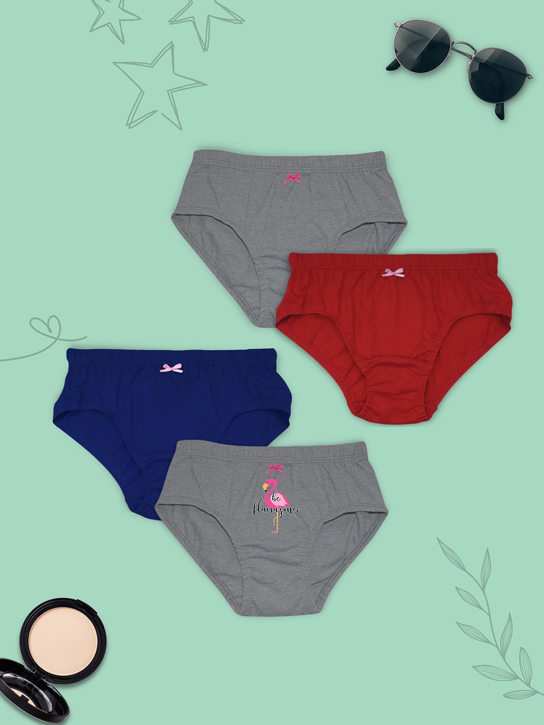

DChica Girls Pack of 4 Assorted Basic Briefs DCPNOC71778/4-5