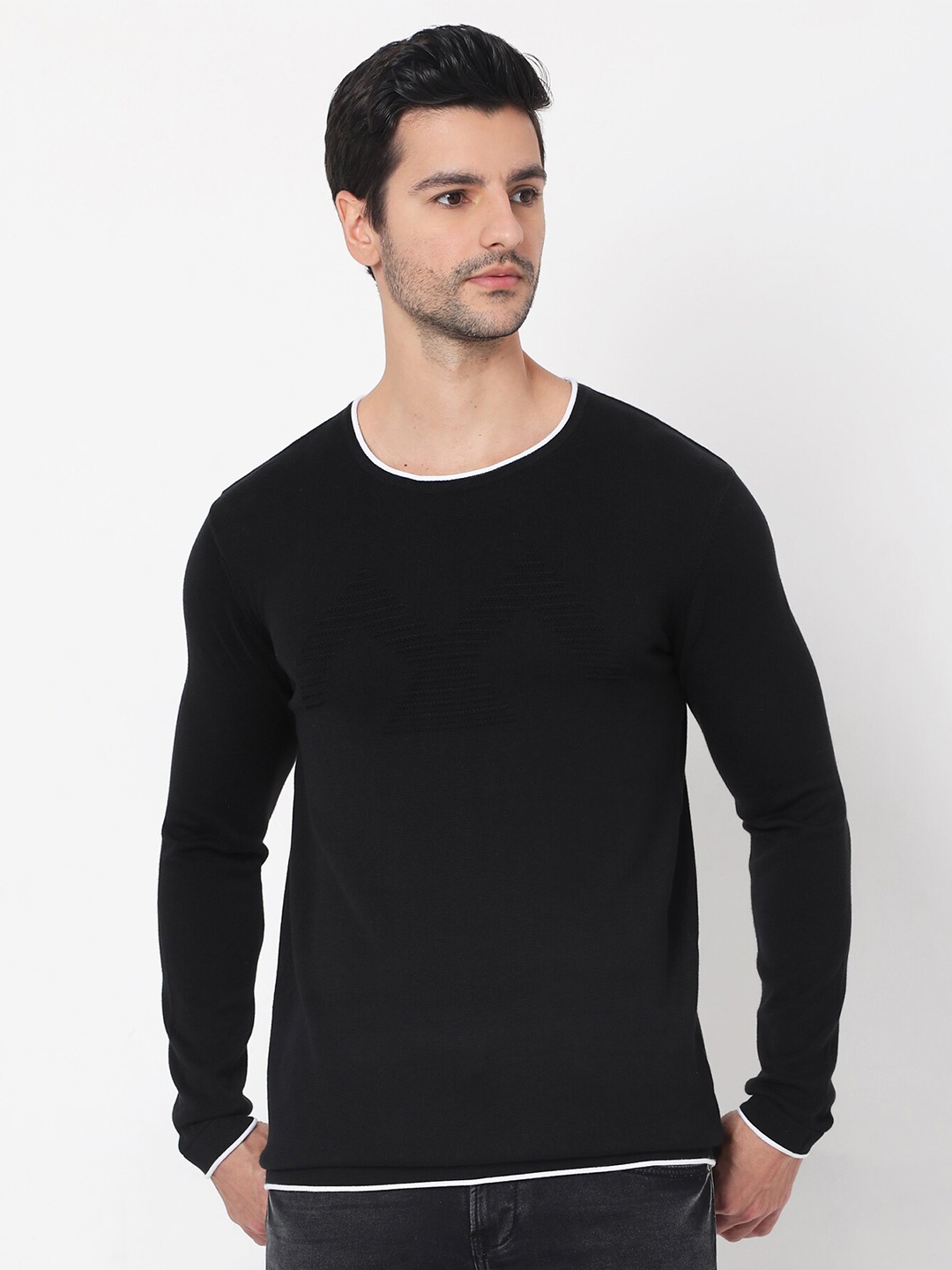 

Mufti Men Black & White Pullover