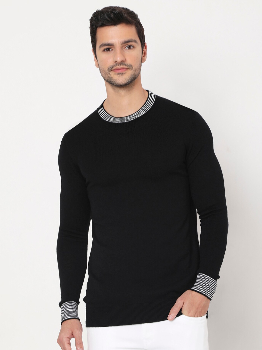 

Mufti Men Black & White Pullover