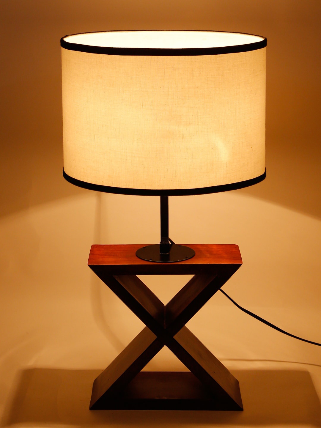 

Devansh White & Black Solid Traditional Table Lamp with Shade