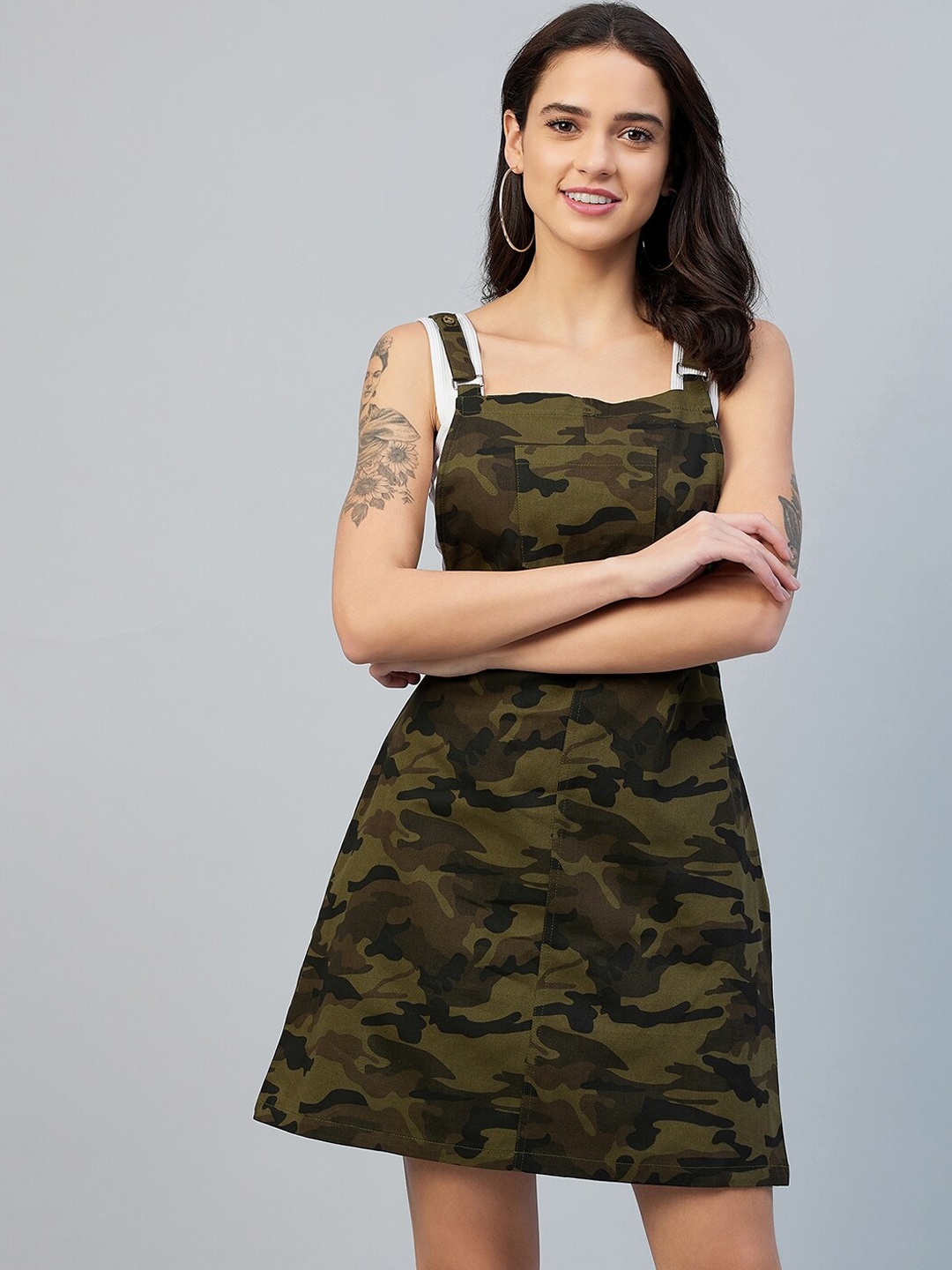 

StyleStone Green Pinafore Dress