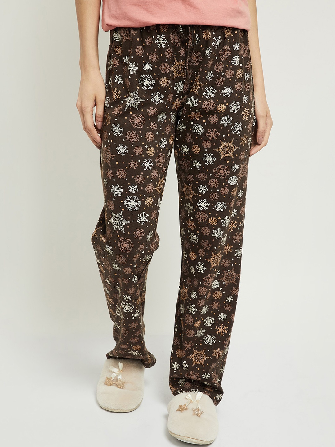 

max Olive Coloured Cotton Printed Lounge Pants