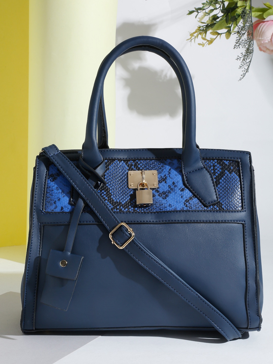 

Apsis Navy Blue Structured Handheld Bag