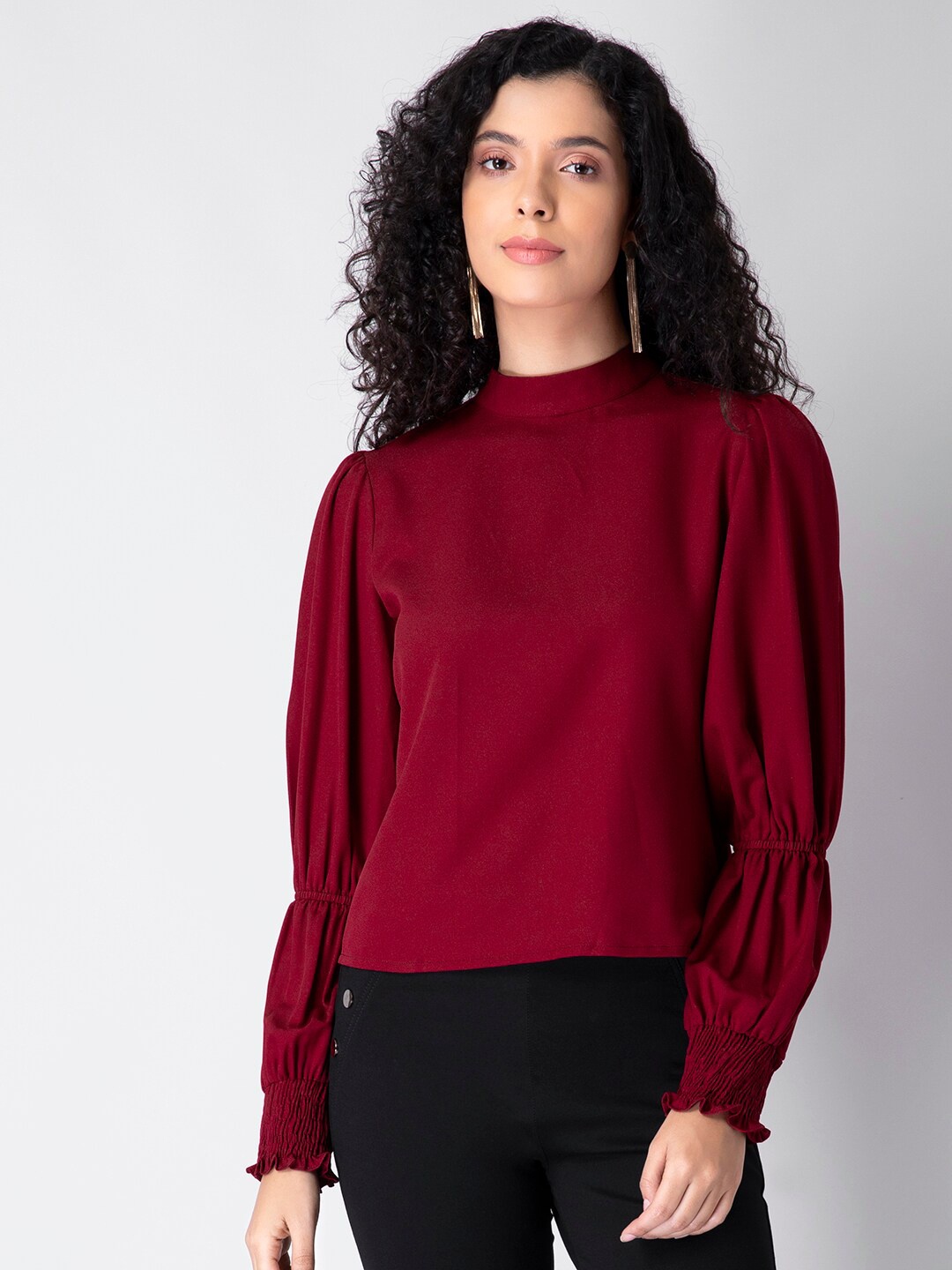 

FabAlley Maroon Regular Top