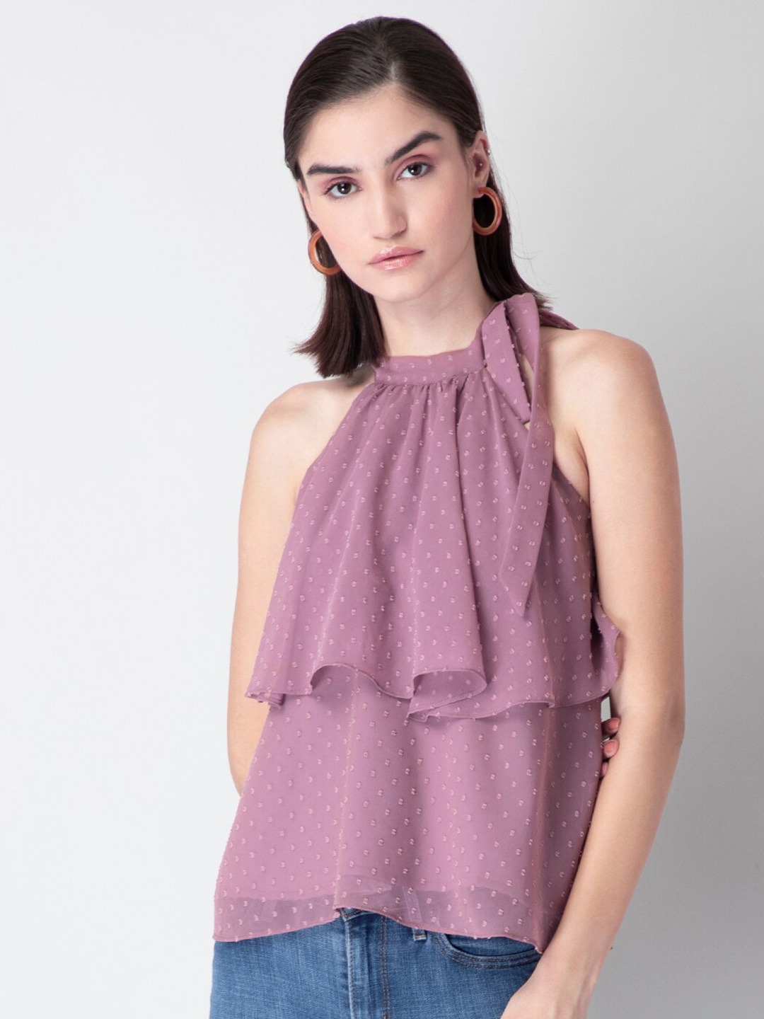 

FabAlley Purple Tiered Top