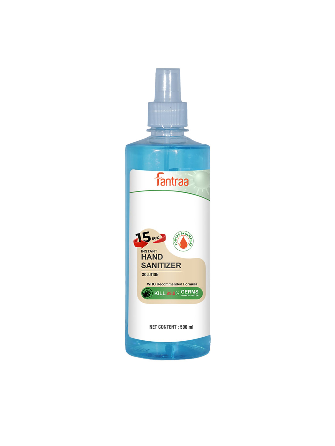 

Fantraa Alcohol Liquid Based Hand Sanitizer 500ml, Blue