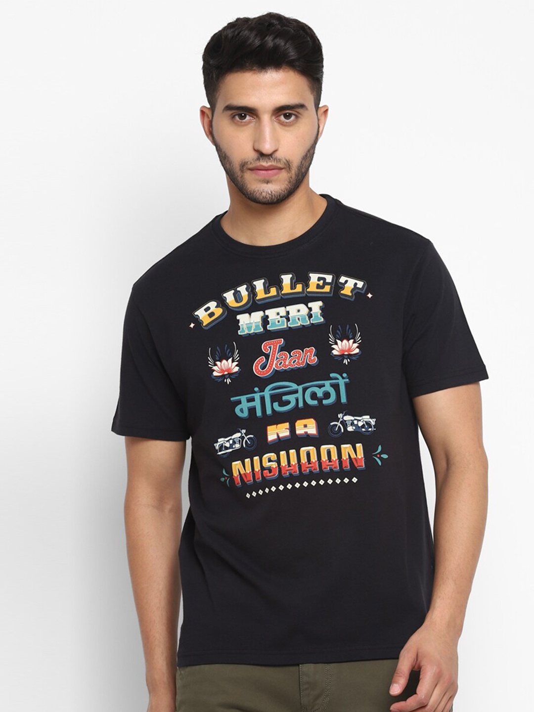 Royal Enfield Men Black Printed T-shirt