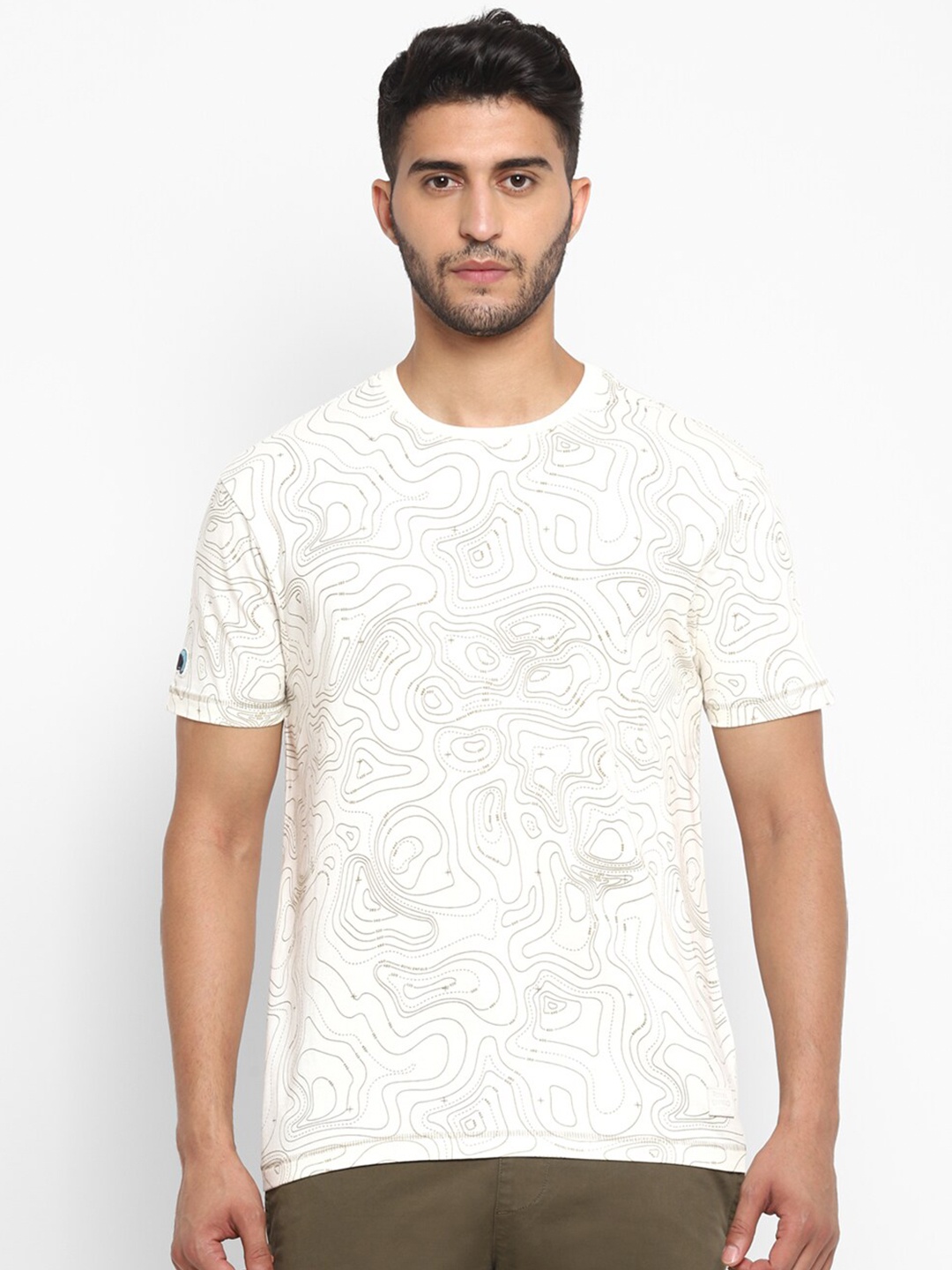 

Royal Enfield Men White & Beige Printed T-shirt