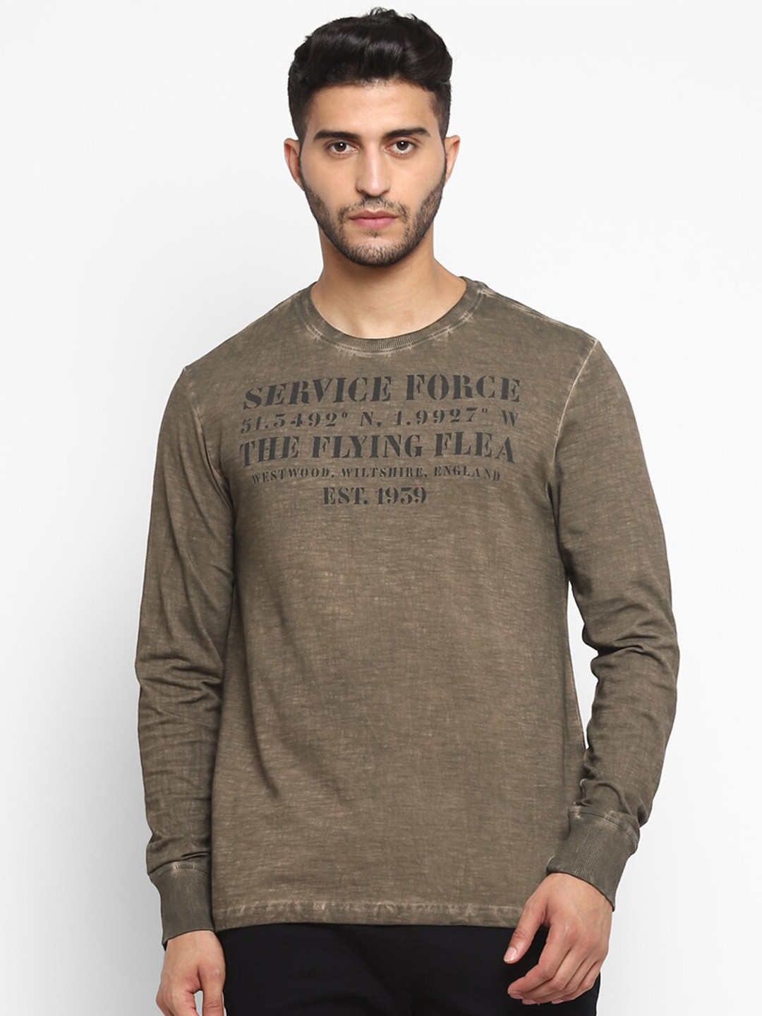 

Royal Enfield Men Grey Typography Printed T-shirt