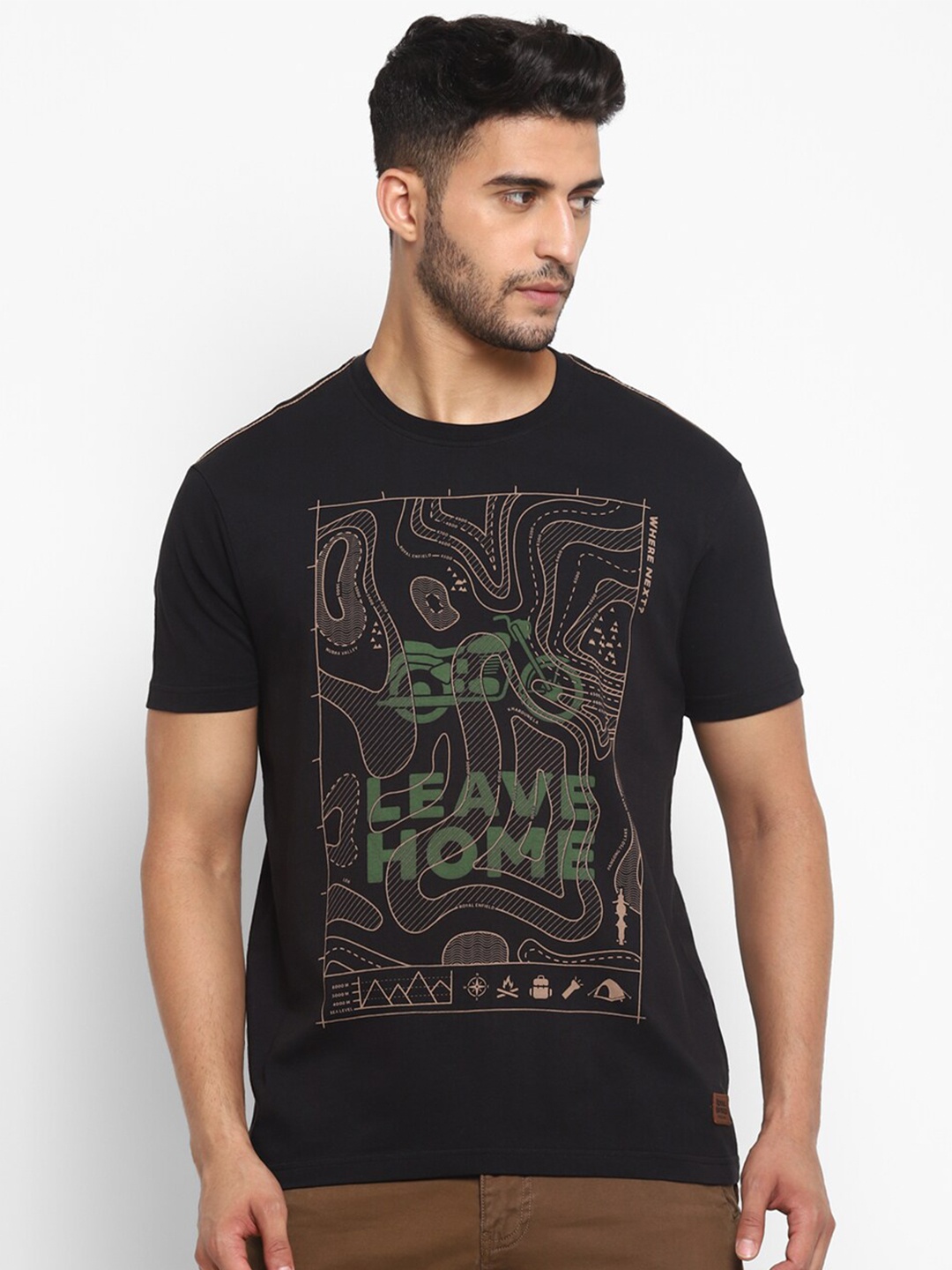 

Royal Enfield Men Black Printed T-shirt