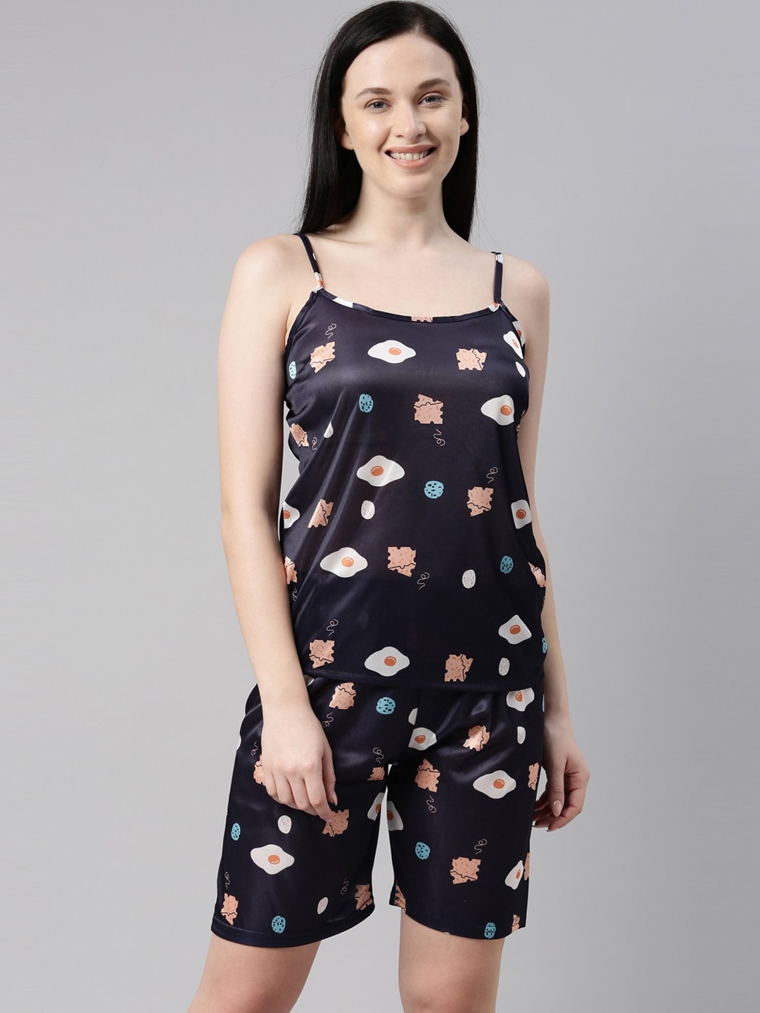 

Bailey sells Women Navy Blue & White Printed Night suit