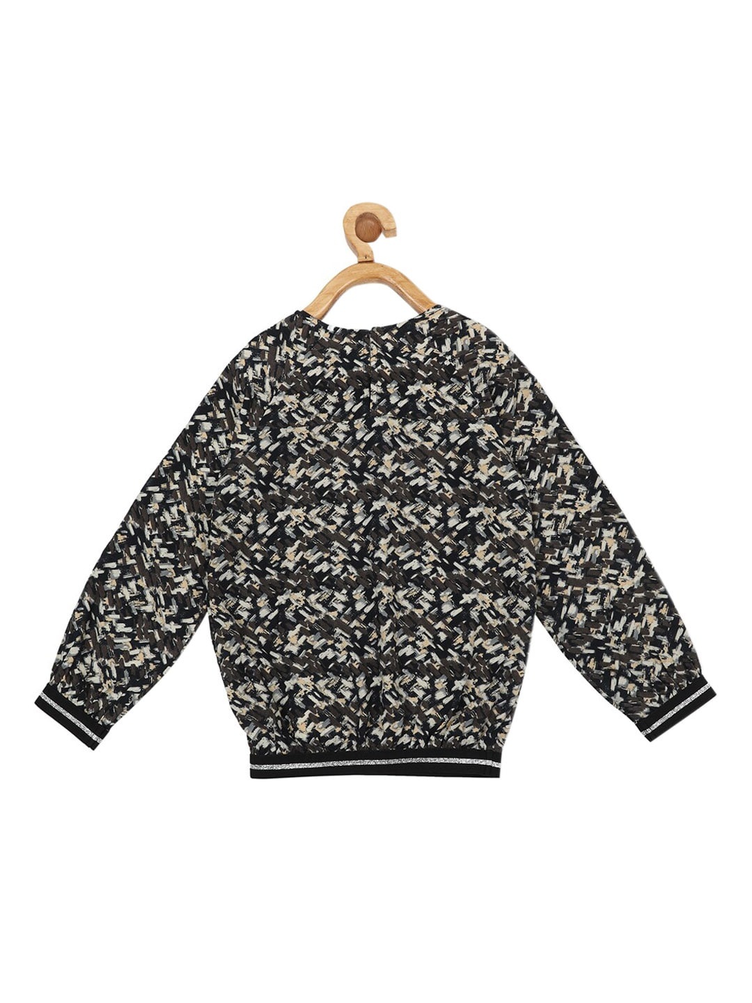 

Pepe Jeans Girls Olive Green & Black Blouson Top