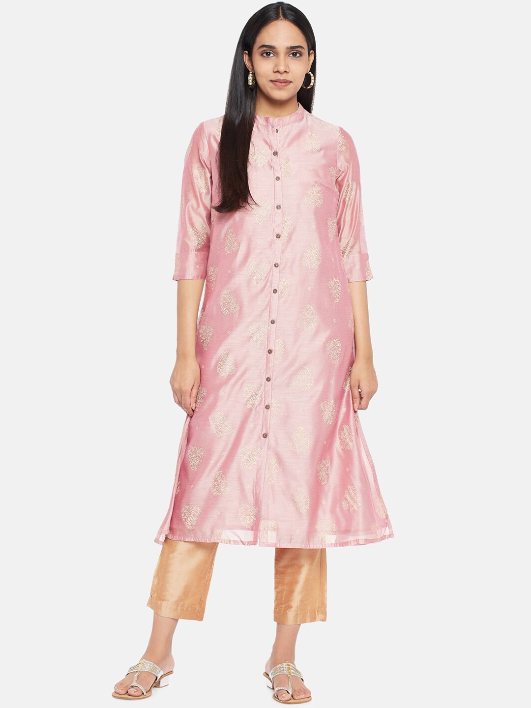 

RANGMANCH BY PANTALOONS Women Pink Ethnic Motifs Printed Kurta