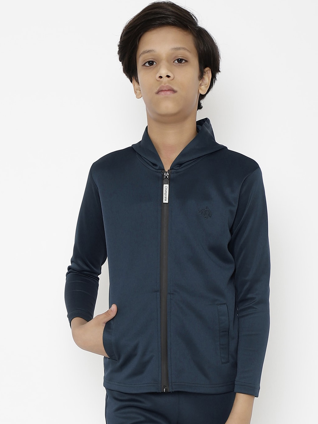 

CHIMPRALA Boys Navy Blue Lightweight Running Sporty Jacket